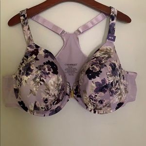 Purple Floral Catherines 50B Racerback Bra NWT